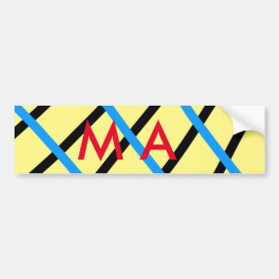 Einfache Monogramm fügen Sie den Namen Mann minima Autoaufkleber