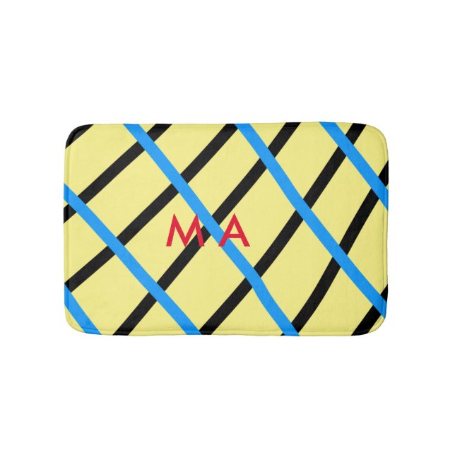 Einfache Monogramm fügen Sie den Namen Mann minima Badematte (Vorderseite)
