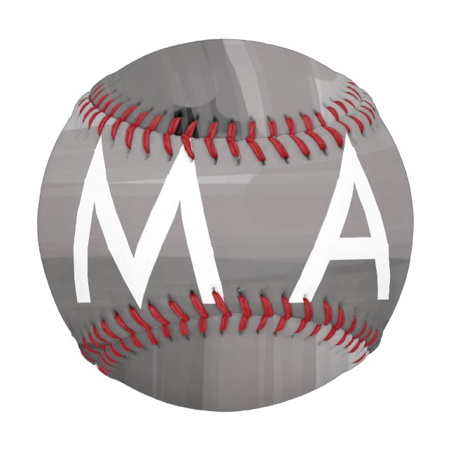 Einfache Monogramm fügen Sie den Namen Mann minima Baseball (Vorderseite)