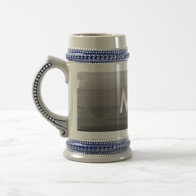 Einfache Monogramm fügen Sie den Namen Mann minima Bierglas (Links)