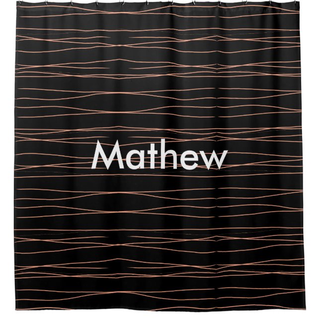 Einfache Monogramm fügen Sie den Namen Mann minima Duschvorhang (Vorderseite)