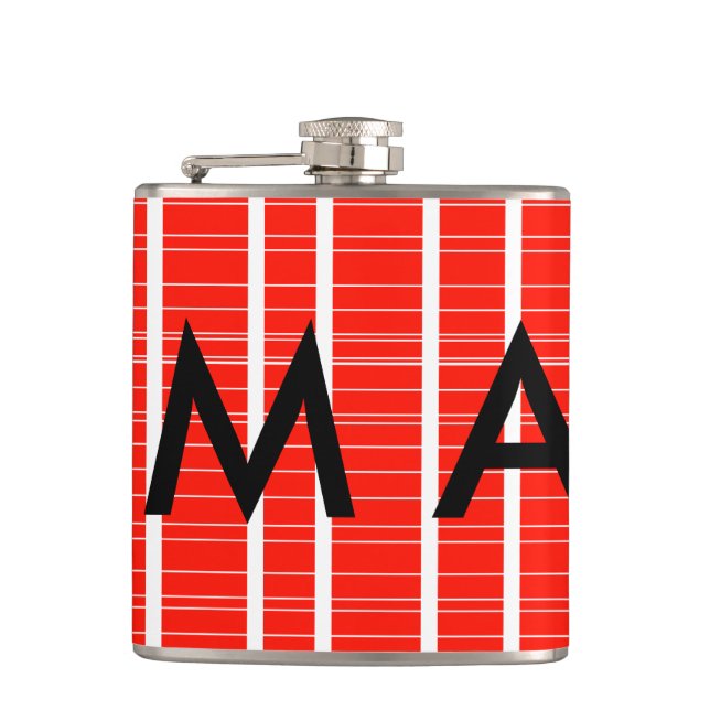 Einfache Monogramm fügen Sie den Namen Mann minima Flachmann (Vorderseite)