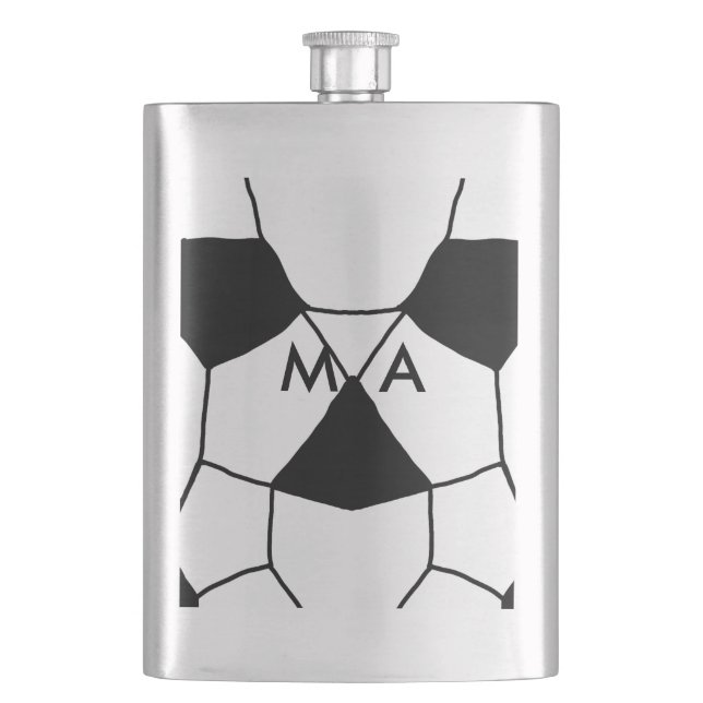 Einfache Monogramm fügen Sie den Namen Mann minima Flachmann (Vorderseite)