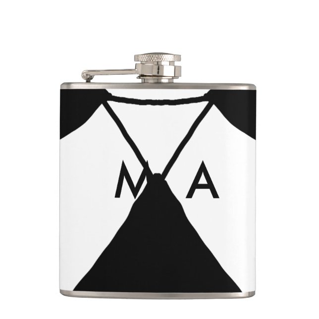 Einfache Monogramm fügen Sie den Namen Mann minima Flachmann (Vorderseite)