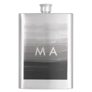 Einfache Monogramm fügen Sie den Namen Mann minima Flachmann