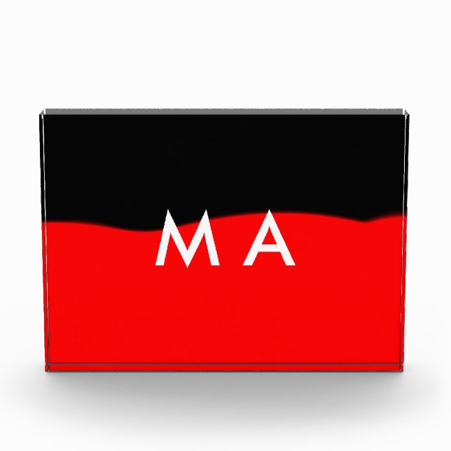 Einfache Monogramm fügen Sie den Namen Mann minima Fotoblock (Vorderseite)