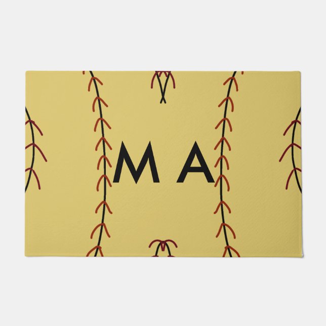 Einfache Monogramm fügen Sie den Namen Mann minima Fußmatte (Vorderseite)