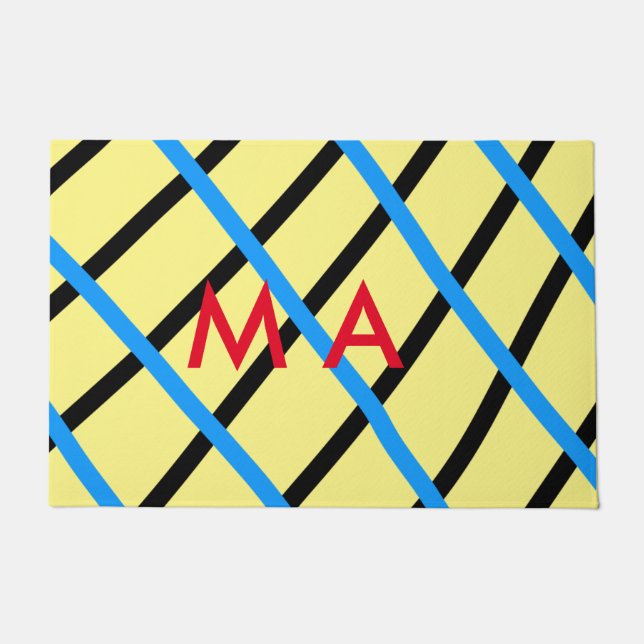 Einfache Monogramm fügen Sie den Namen Mann minima Fußmatte (Vorderseite)