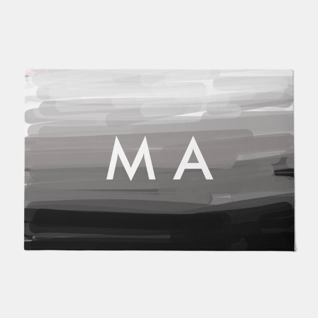 Einfache Monogramm fügen Sie den Namen Mann minima Fußmatte (Vorderseite)