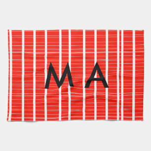 Einfache Monogramm fügen Sie den Namen Mann minima Geschirrtuch