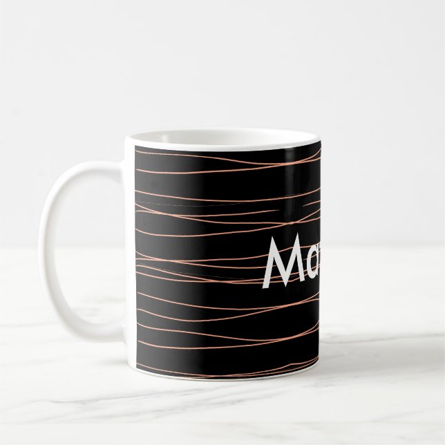 Einfache Monogramm fügen Sie den Namen Mann minima Kaffeetasse (Links)