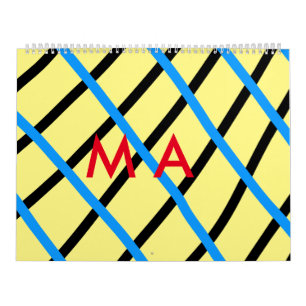 Einfache Monogramm fügen Sie den Namen Mann minima Kalender