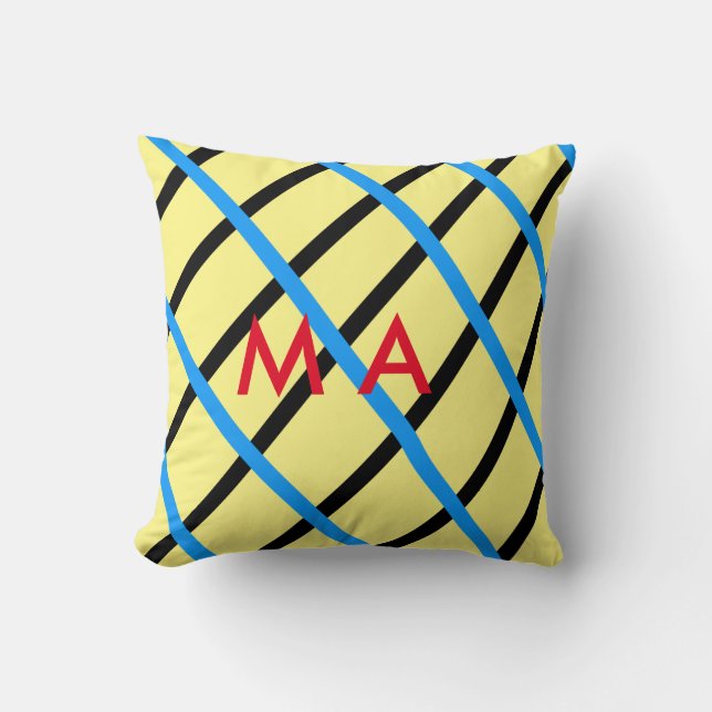 Einfache Monogramm fügen Sie den Namen Mann minima Kissen (Vorderseite)