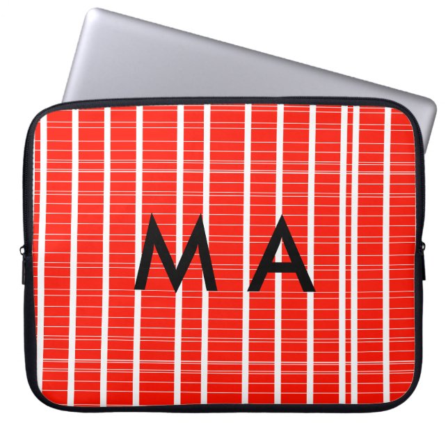 Einfache Monogramm fügen Sie den Namen Mann minima Laptopschutzhülle (Vorderseite)
