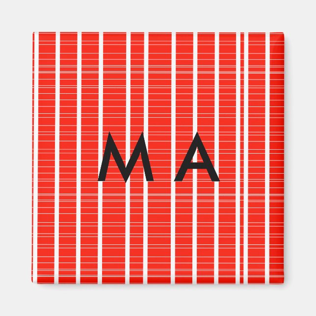 Einfache Monogramm fügen Sie den Namen Mann minima Magnet (Vorne)