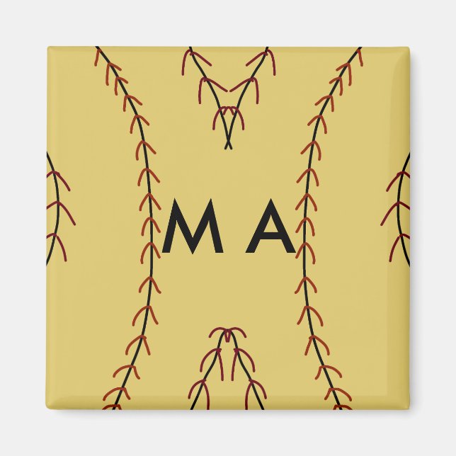 Einfache Monogramm fügen Sie den Namen Mann minima Magnet (Vorne)