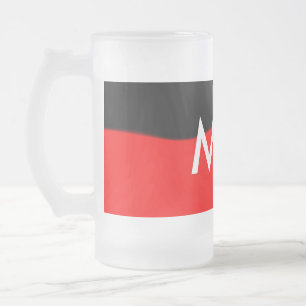 Einfache Monogramm fügen Sie den Namen Mann minima Mattglas Bierglas