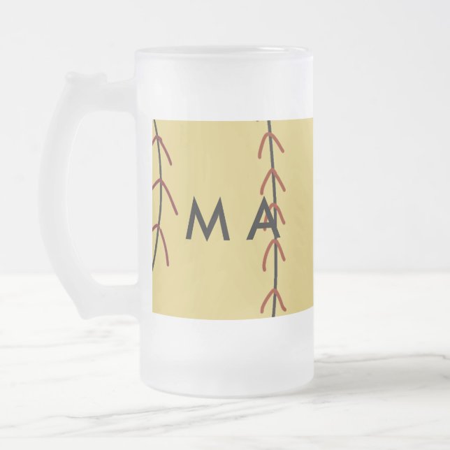 Einfache Monogramm fügen Sie den Namen Mann minima Mattglas Bierglas (Links)
