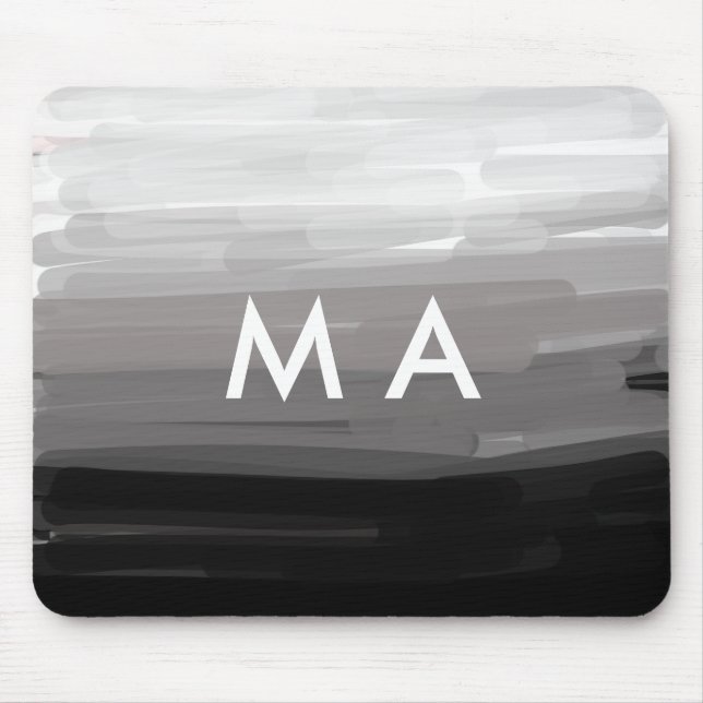Einfache Monogramm fügen Sie den Namen Mann minima Mousepad (Vorne)