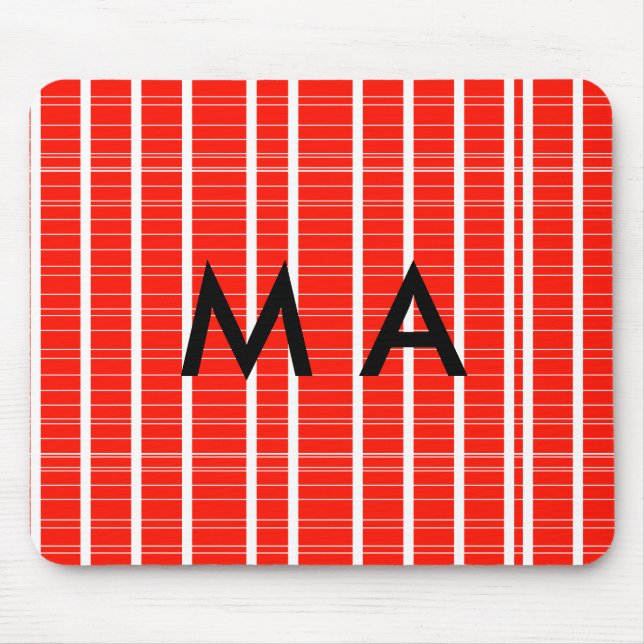 Einfache Monogramm fügen Sie den Namen Mann minima Mousepad (Vorne)