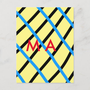 Einfache Monogramm fügen Sie den Namen Mann minima Postkarte