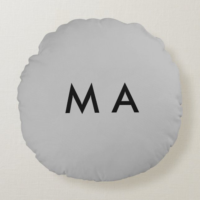 Einfache Monogramm fügen Sie den Namen Mann minima Rundes Kissen (Vorderseite)