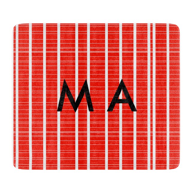 Einfache Monogramm fügen Sie den Namen Mann minima Schneidebrett (Vorderseite)