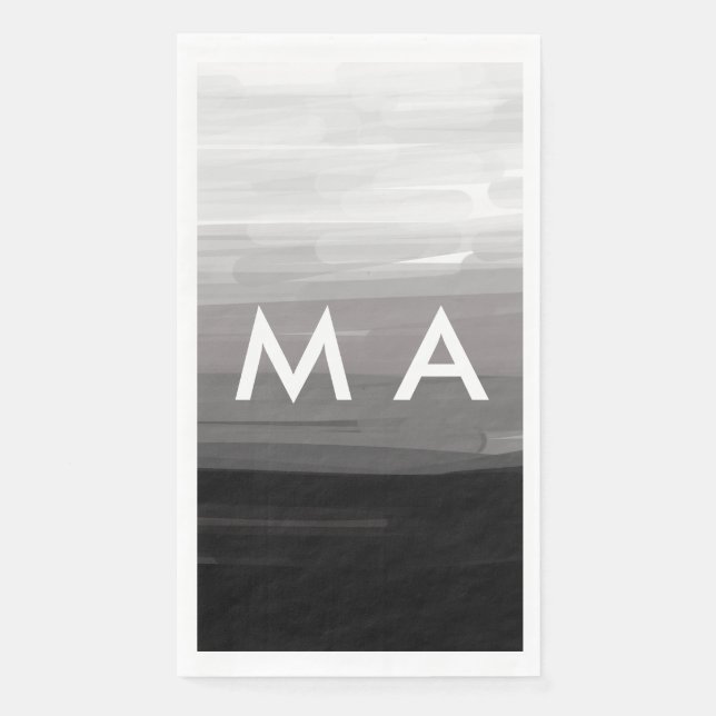 Einfache Monogramm fügen Sie den Namen Mann minima Serviette (Vorderseite)