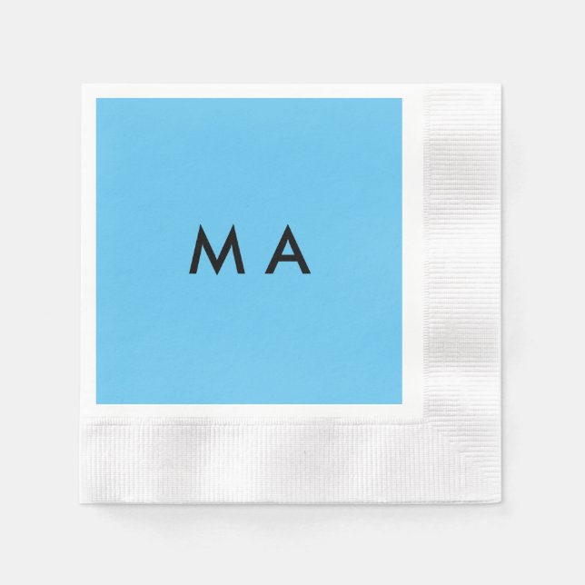 Einfache Monogramm fügen Sie den Namen Mann minima Serviette (Vorderseite)