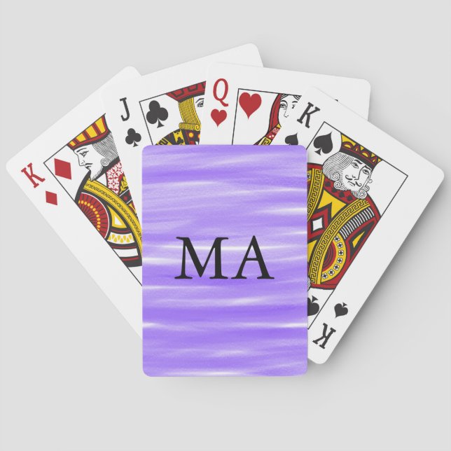 Einfache Monogramm fügen Sie den Namen Mann minima Spielkarten (Rückseite)