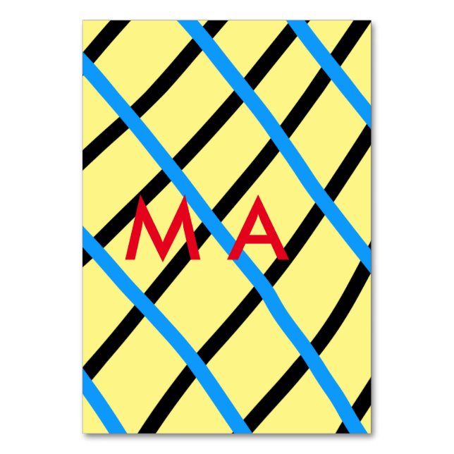 Einfache Monogramm fügen Sie den Namen Mann minima Tischnummer (Vorderseite)