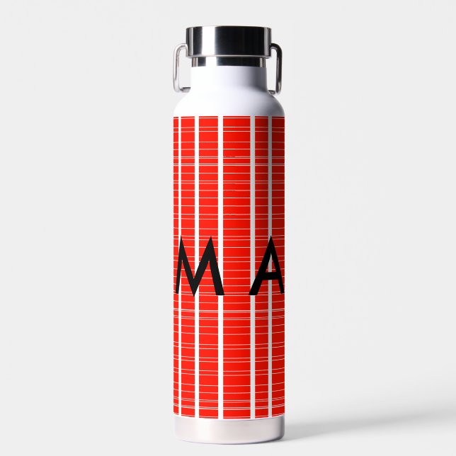 Einfache Monogramm fügen Sie den Namen Mann minima Trinkflasche (Vorne)