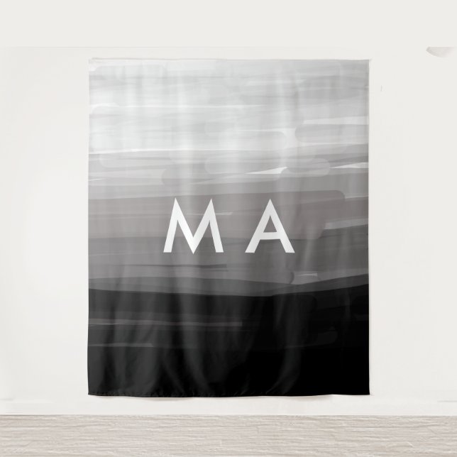 Einfache Monogramm fügen Sie den Namen Mann minima Wandteppich (Vorderseite)