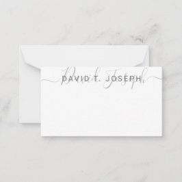 Einfache Monogramm handgeschriebenes Minimalistisc Mitteilungskarte