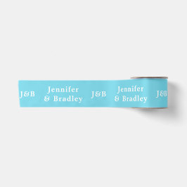 Einfache Monogramm Hochzeitsnahrung Personalisiert Satinband