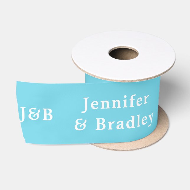 Einfache Monogramm Hochzeitsnahrung Personalisiert Satinband (Spule)
