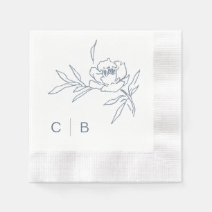Einfache Monogramm-Hochzeitsservietten Serviette