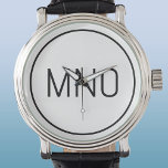 Einfache Monogramm-Initial Armbanduhr<br><div class="desc">Moderne Typografie minimalistisch Monogramm Initialdesign, das zu personalisieren geändert werden kann. Einfache kreisförmige Grenze zum Rahmen der Initialen. Frisch und minimalistisch.</div>