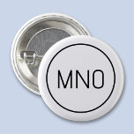 Einfache Monogramm-Initial Button<br><div class="desc">Moderne Typografie minimalistisch Monogramm Initialdesign, das zu personalisieren geändert werden kann. Einfache kreisförmige Grenze zum Rahmen der Initialen. Frisch und minimalistisch.</div>