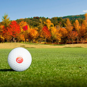 Einfache Monogramm Initial-C-Orangenkoralle, rosa Golfball