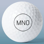 Einfache Monogramm-Initial Golfball<br><div class="desc">Moderne Typografie minimalistisch Monogramm Initialdesign, das zu personalisieren geändert werden kann. Einfache kreisförmige Grenze zum Rahmen der Initialen.</div>