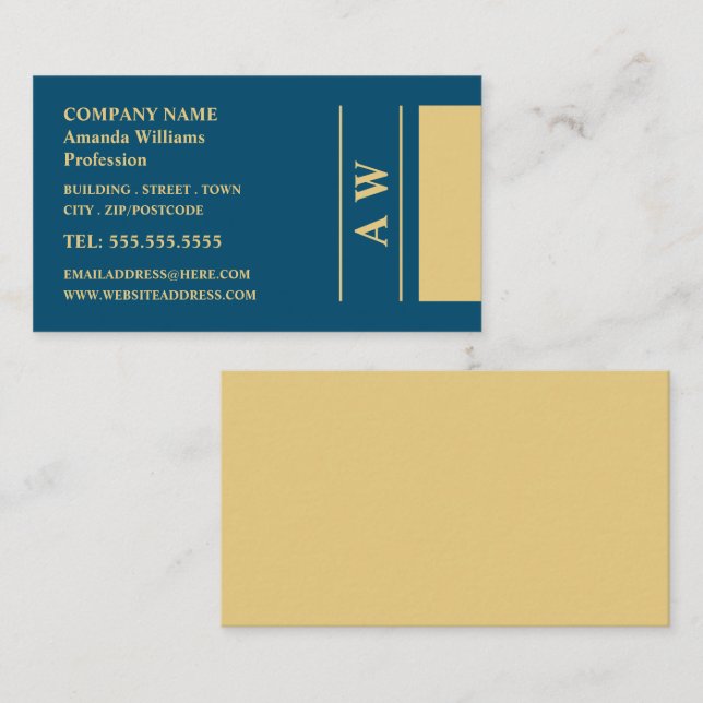 Einfache Monogramm, Minimalistisch Visitenkarte (Vorne/Hinten)