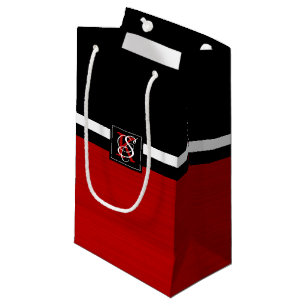 Einfache Monogramm mit zwei Tonen Schwarz und Rot Kleine Geschenktüte