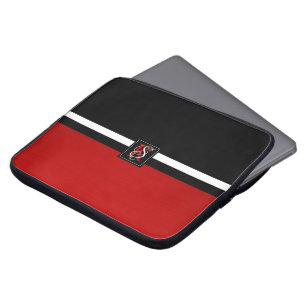 Einfache Monogramm mit zwei Tonen Schwarz und Rot Laptopschutzhülle