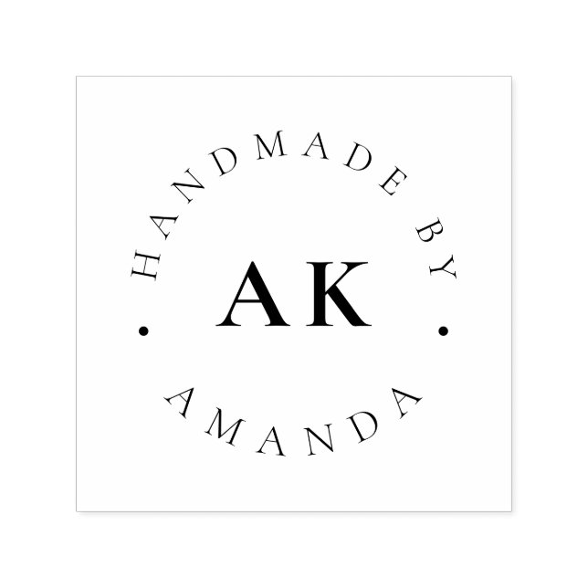 Einfache Monogramm Moderne Minimalistisch handgefe Permastempel (Design)