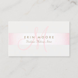Einfache Monogramm Moderner rosa Stricksalon Visitenkarte