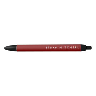 Einfache Monogramm Name Burgundy Red Unique Kugelschreiber