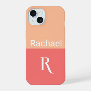 Einfache Monogramm-Name-Typografie iPhone 15 Hülle