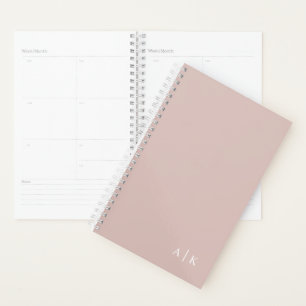 Einfache Monogramm - Planer in Pastellrosa