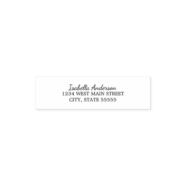 Einfache Monogramm-Rückgabeaufkleber Permastempel (Design)